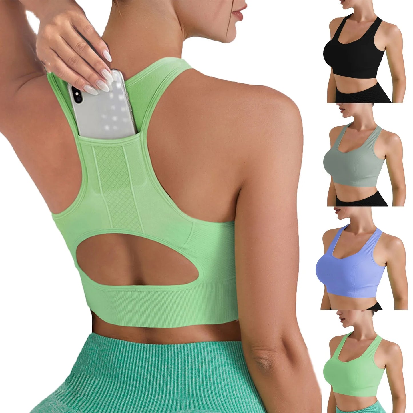 Women Sports Underwear Tight Gym Workout Crop Top Yoga Vest ShockproofSports Bra