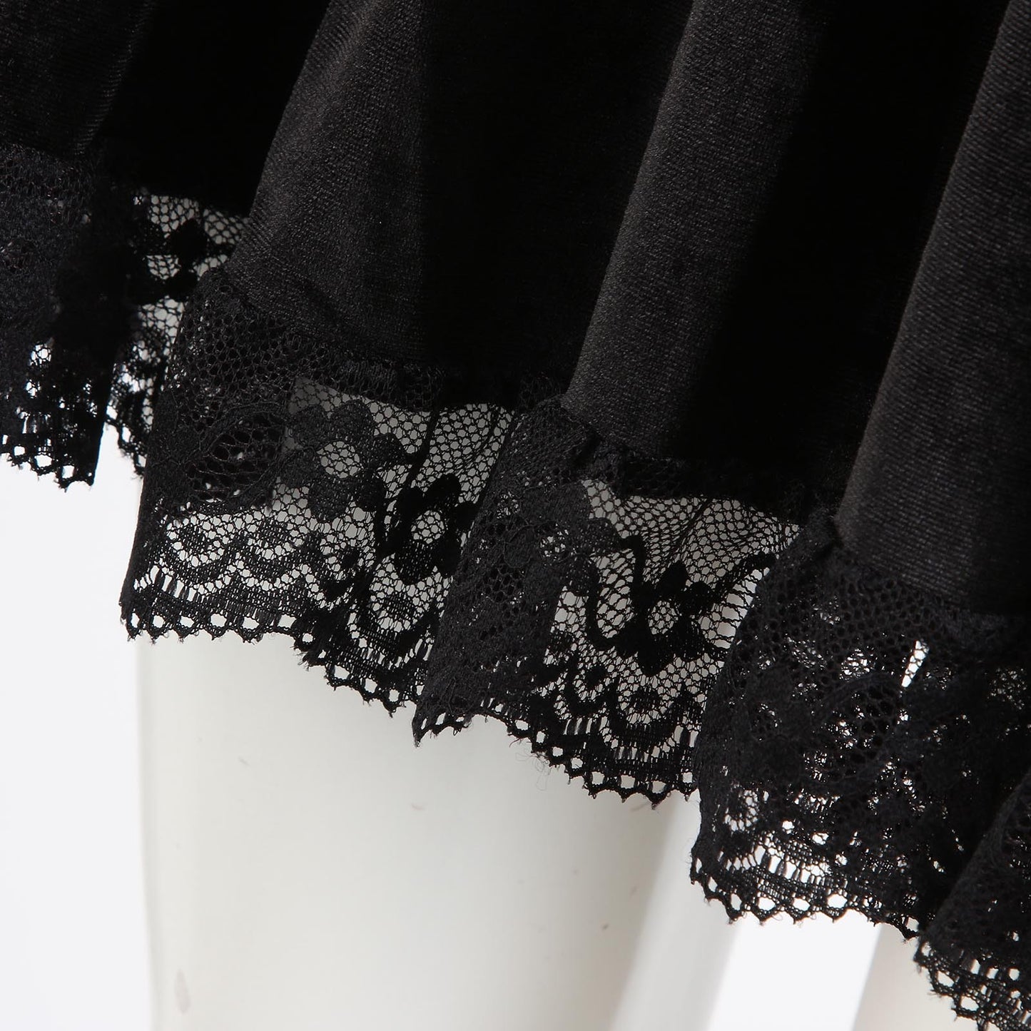 Black Velvet Gothic Dress Grunge Lace Trim Mini Emo Punk