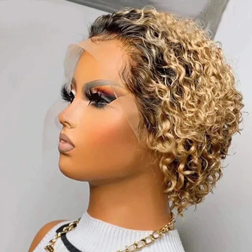 Pixie Cut Wig Human Hair 13x1 Lace Frontal Wigs Human Hair Short Bob Human