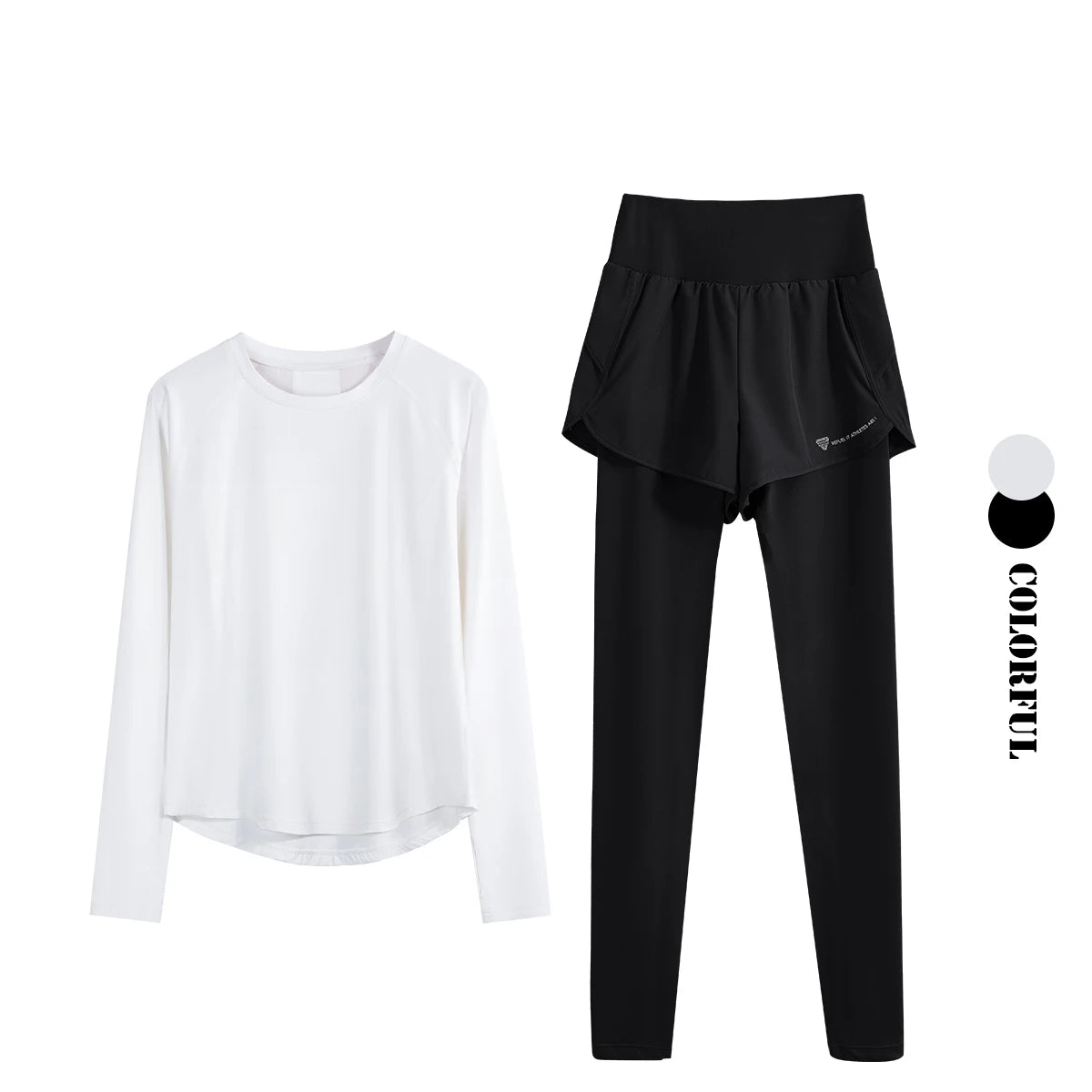 2PCS Sports Set Women Seamless Yoga Suit Fitness Shirt High Waist Leggings Set Outfit Yogawear