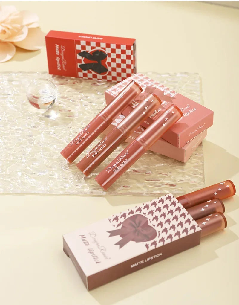 1/3pcs Nude Lipstick Crayon Long Lasting Matte Lipstick Pencil 24 Hours Waterproof Set Lip Moisturizer Colouring Lip Tint Stick