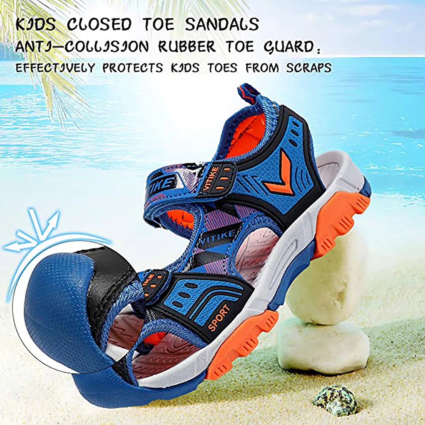 Kids Sports Sandal Outdoor Hiking Athletic Closed-Toe Beach Girls Summer Pool Shoes