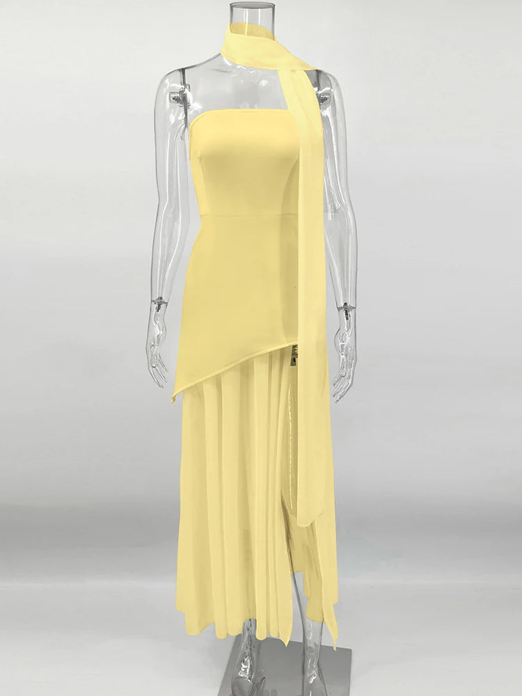 Strapless Dress With Ribbon Female Elegant Sleeveless Mesh Beach Vacation Long Dress Red / S Red / M Red / L Red / S-Red / M-Red / L-Blue / L-Yellow / S-Yellow / M-Yellow / L-Blue / S-Blue / M-Coffee / L-Coffee / M-Coffee / S-Wine Red / L-Wine Red / M-Wine Red / S-Black / L-Black / M-Black / S-White / L-White / M-White / S-