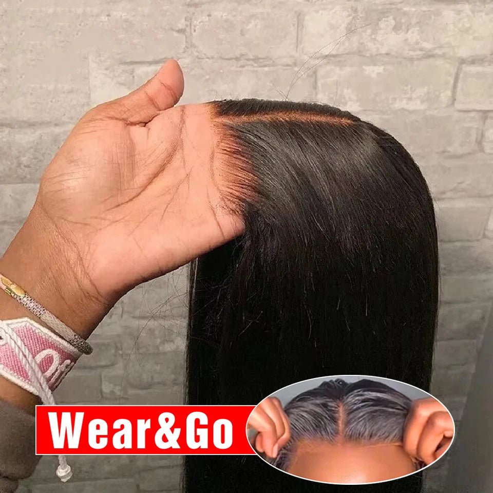 Pre Cut Glueless Wigs Human Hair Ready To Wear And Go Straight 13x6 HD Lace Frontal Wig Human Hair 13x6 HD Lace Wig