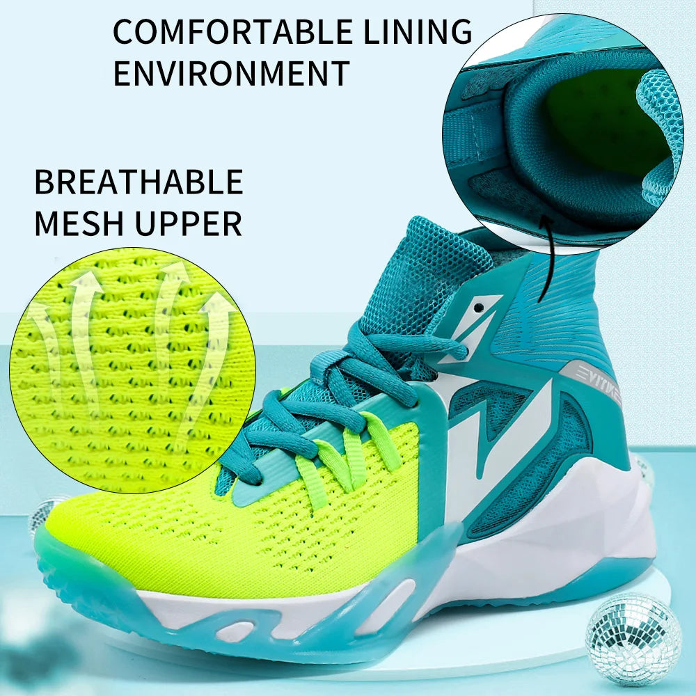 Kids Basketball Sneakers Durable Non-Slip Running Shoes