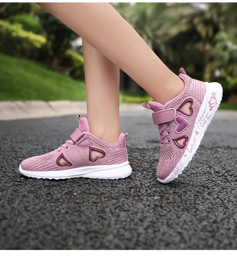 Girls Casual Light Mesh Sneakers Kids Summer Cute Sport Cartoon Female Footwear