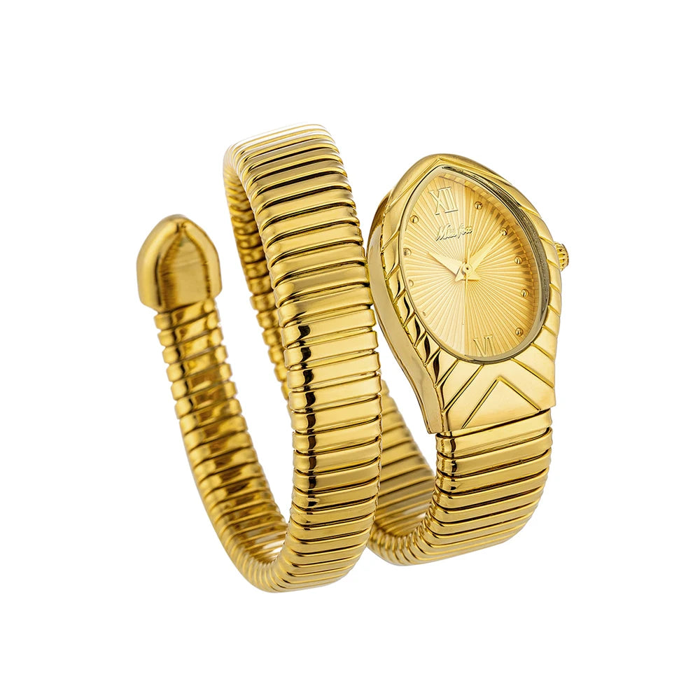 Women's Watches New Quartz Snake Shape Simple Ladies Watch Fashion Unique Strap Waterproof