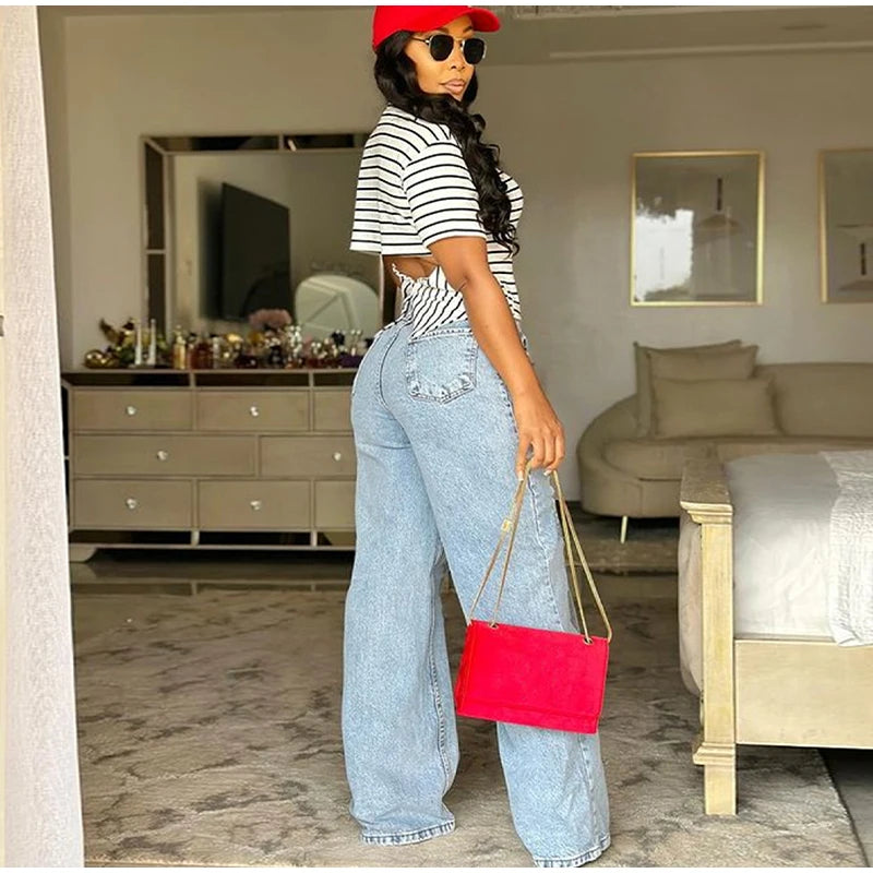 2025 Designer Women's Jeans Pant Blue Denim With Sheer Mesh Knee Panels Hip Hop Style Distressed High Waist Streetwear Trousers