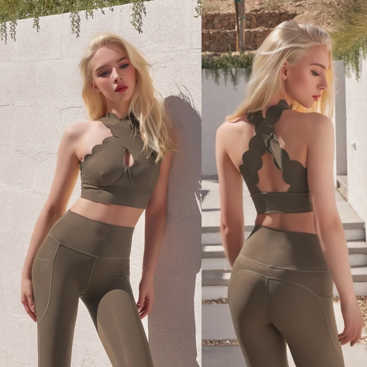 3Pcs Yoga Set Women Gym Sportswear Sport Bra Workout Tops High Waist Yoga Pants Hip Lift Gym Leggings