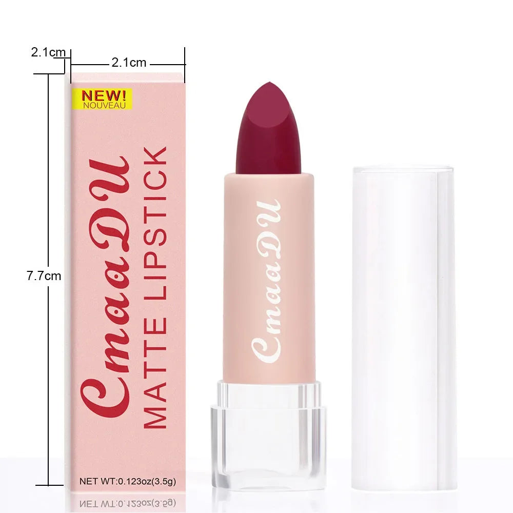 1PC Matte Nude Lipstick Waterproof Long Lasting Non-stick Red Pink Velvet Lipsticks Women Makeup Cosmetic 15 Colors 13 14