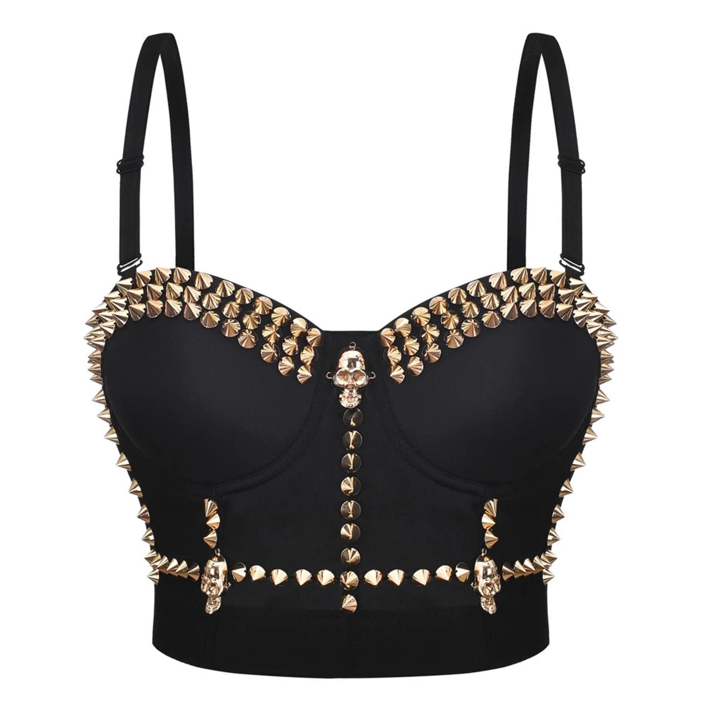 Rivet Corset Push Up Bras Club Wear Outfit Ladies Cropped Top White / XL / United States White / L / United States