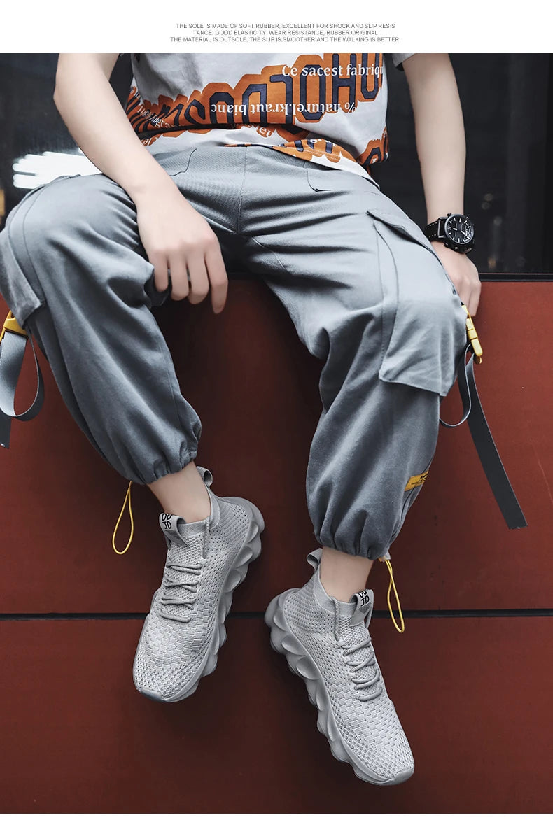 Mens High Top Fashion Sneakers Breathable Shoes Comfortable Sneakers Heighten Sports Shoes Men Lightweight