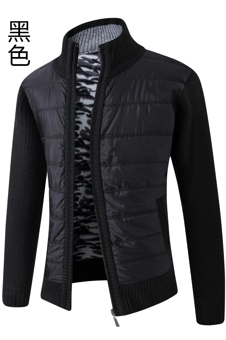 cardigan sweater men's padded leisure sweater men's sweater warm tide coat.