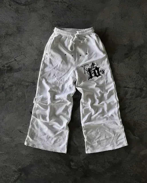 Retro Animal Print Sweatpants Y2K Clothe Hip Hop Retro Graphic Baggy Sweatpants Elastic Waist Casual Trouser