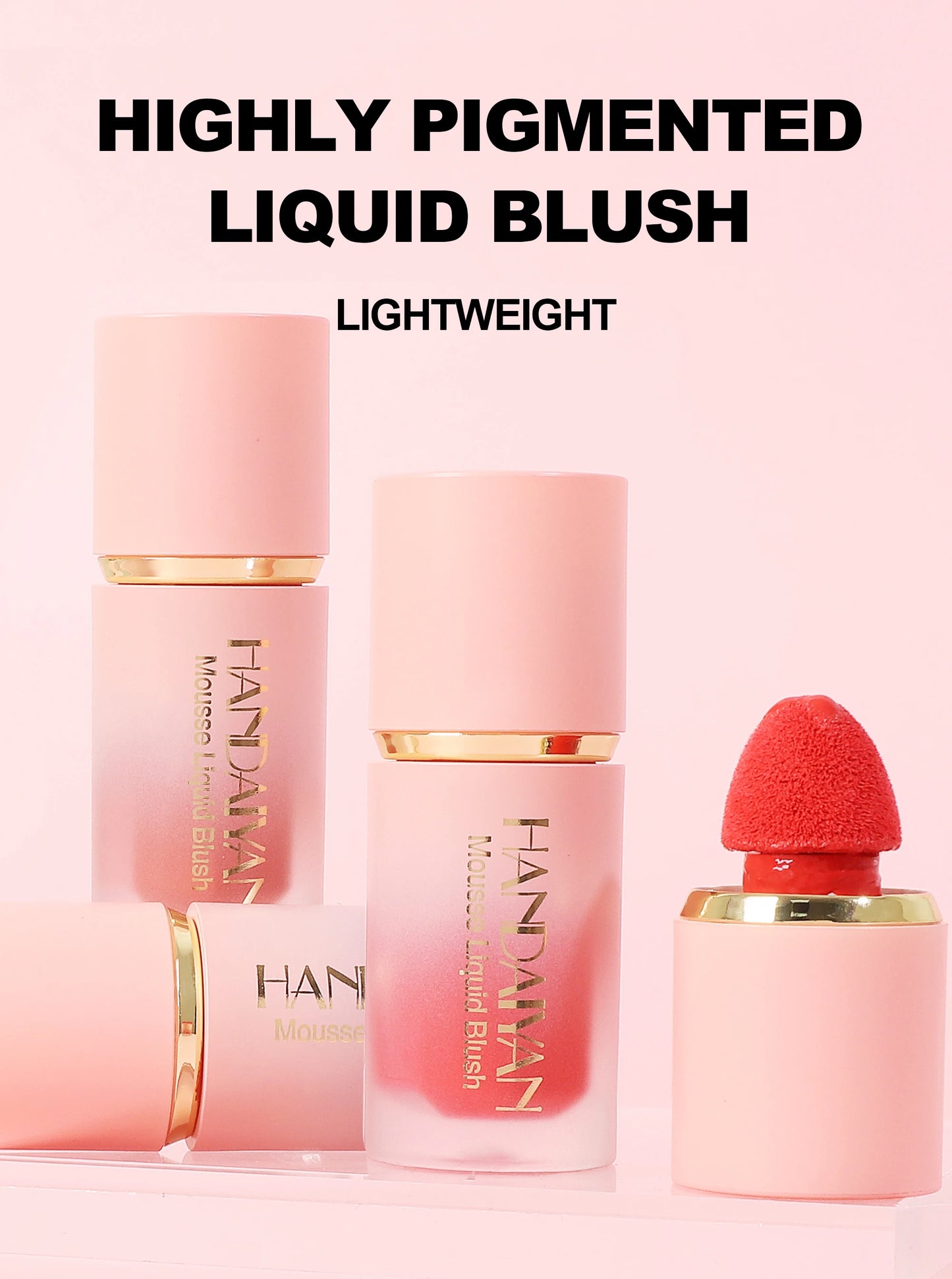 Handaiyan Matte Glitter Face Liquid Blusher Smooth Cheek Blush Highlighter Stick Rouge