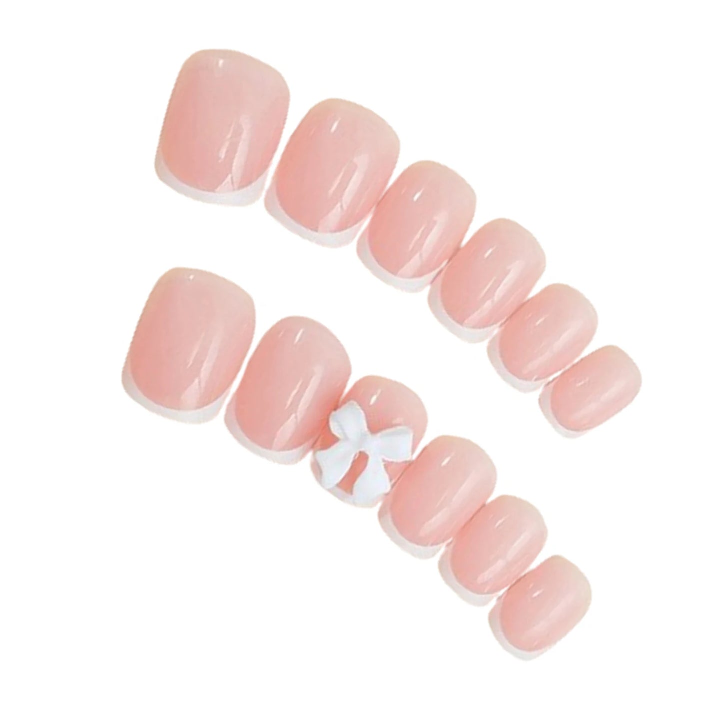 French Tips Press-on Nail Long Lasting Elegant Artificial Nail Manicure