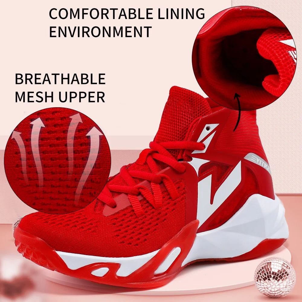 Kids Basketball Sneakers Durable Non-Slip Running Shoes