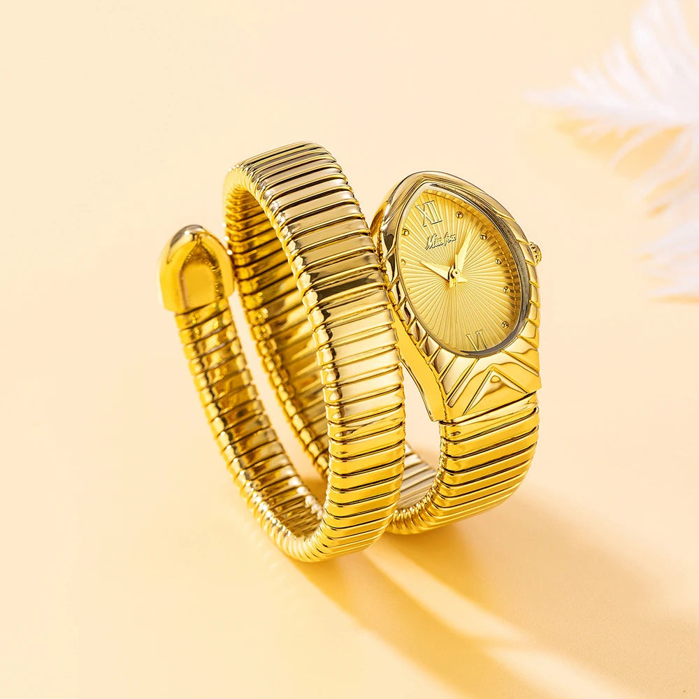 Women's Watches New Quartz Snake Shape Simple Ladies Watch Fashion Unique Strap Waterproof