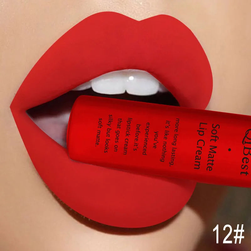Hot Velvet Matte Nude Lip Gloss Sexy Long Lasting Non-stick Cup Nude Red Liquid Lipstick Waterproof 1 3