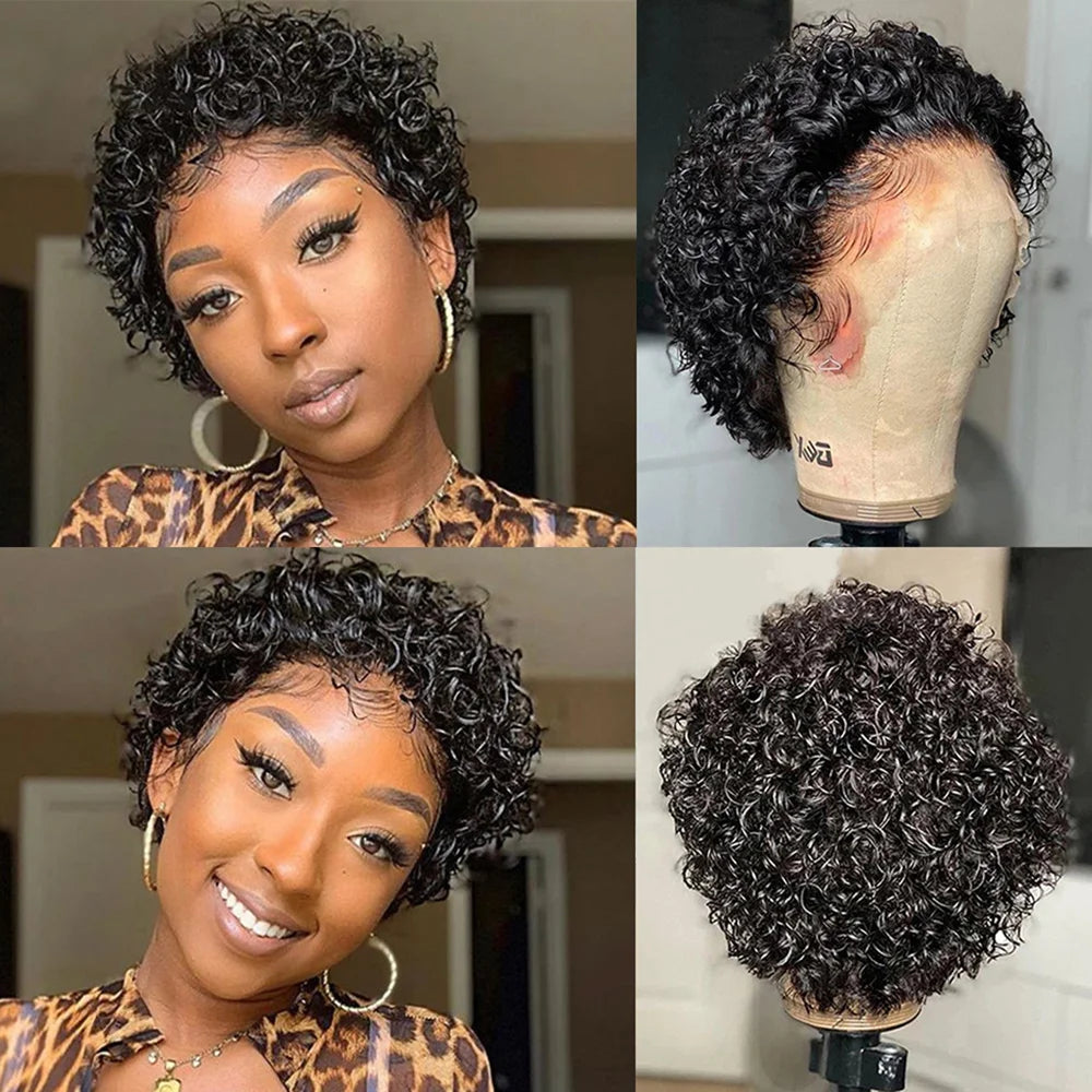 Pixie Cut Wig Human Hair 13x1 Lace Frontal Wigs Human Hair Short Bob Human