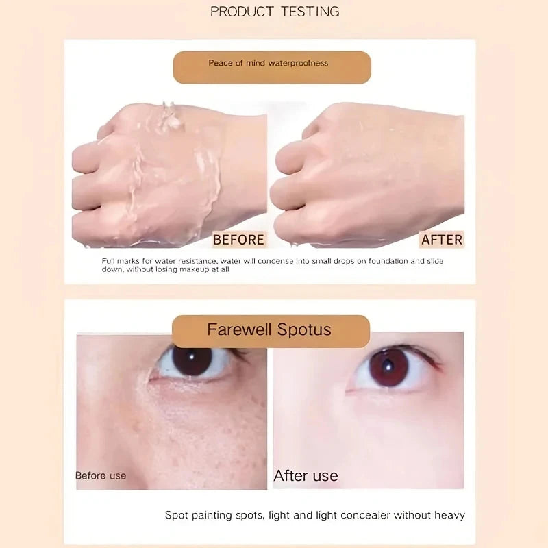 High Definition Concealer Waterproof Full Coverage Concealer For Tattoos Scars Naked beige Natural color