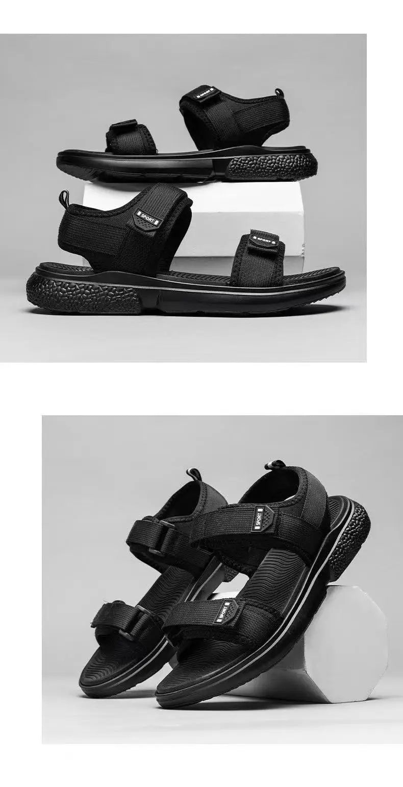 A Pair of Non-Slip Men's Sandals Wear-Resistant Breathable Simple White-Soled