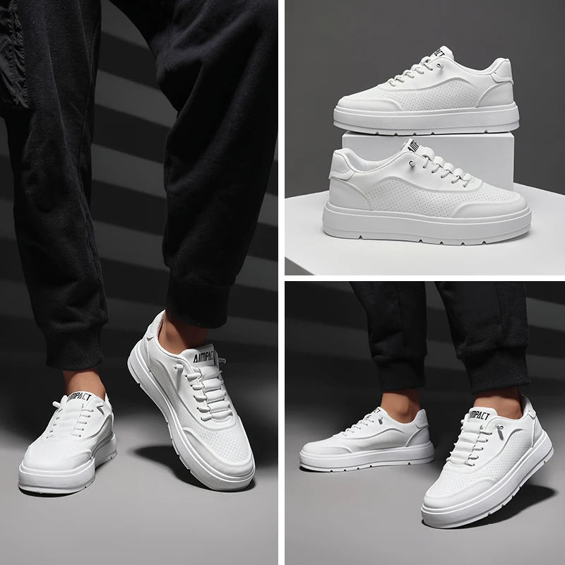 Men's Luxury Vulcanized Sneakers w/Breathable Design for Gym/Casual Wear & Street Style