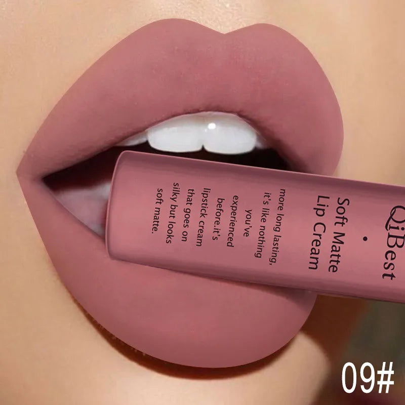 Hot Velvet Matte Nude Lip Gloss Sexy Long Lasting Non-stick Cup Nude Red Liquid Lipstick Waterproof 1 3