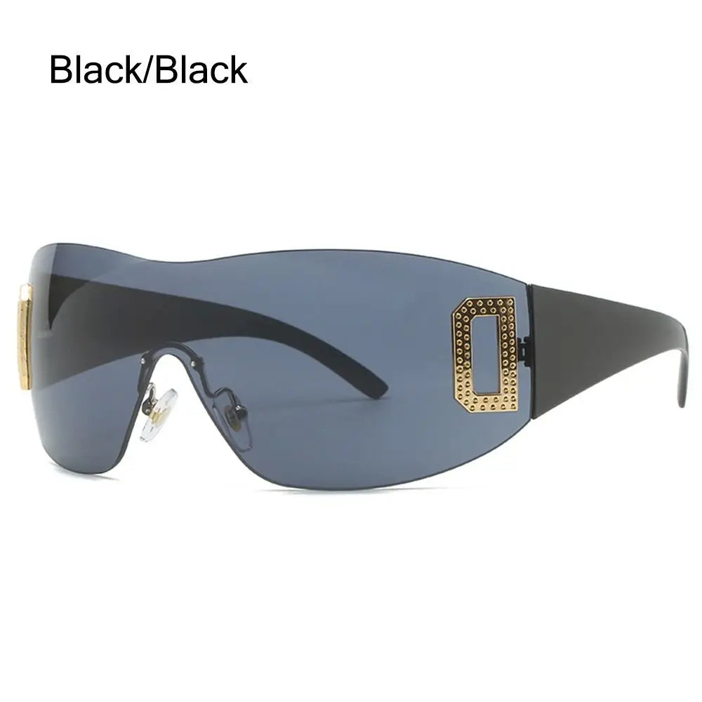 Luxury Y2K One Piece Sunglasses Women Brand Designer New Punk Sports Sun Glasses Men Goggle Shades UV400 Fashion Letter Eyewear
