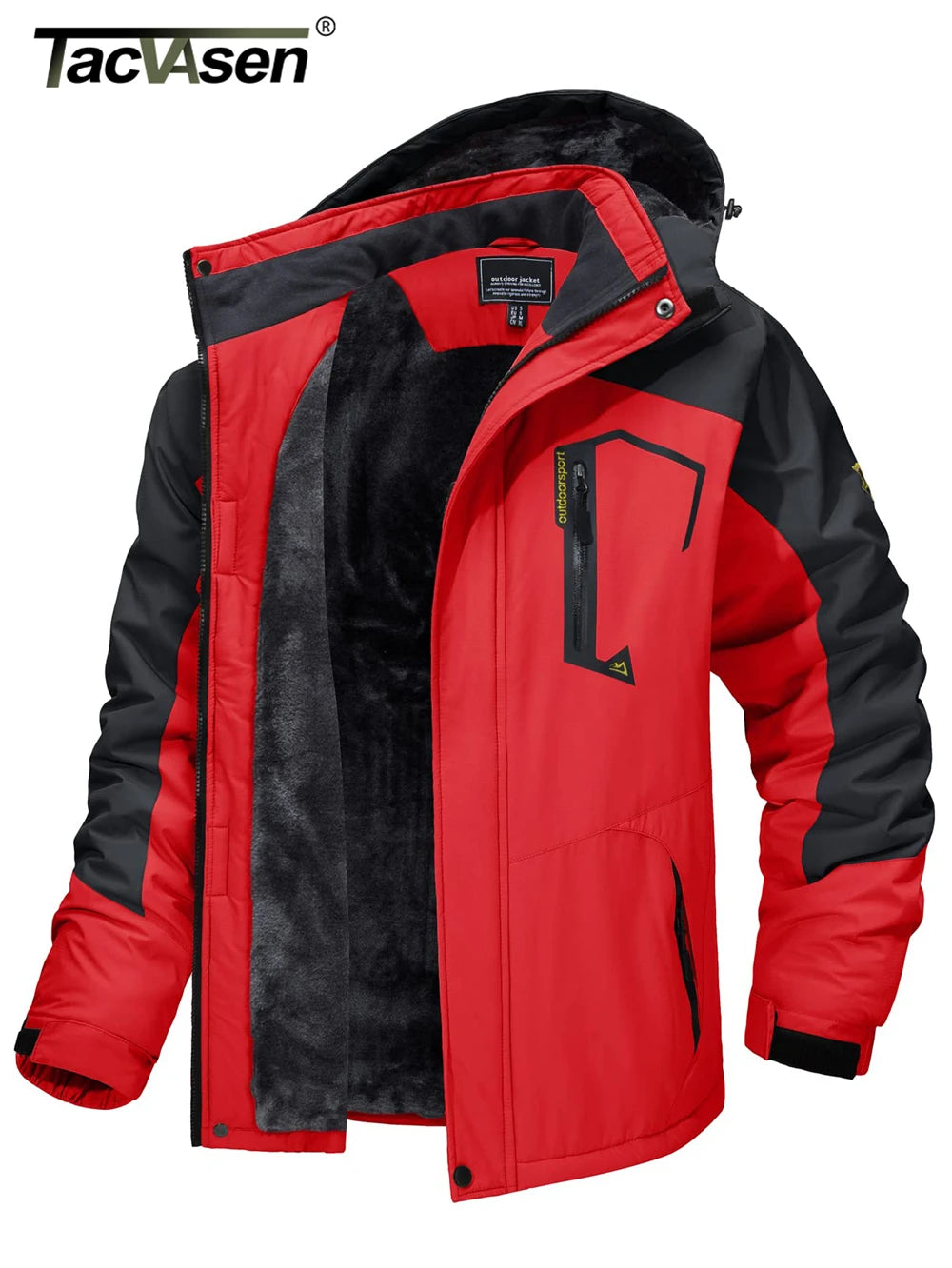 Fleece Lining Mountain Jacket Mens Hiking Outdoor Removable Hooded Coats Ski Snowboard Parka Winter Outwear