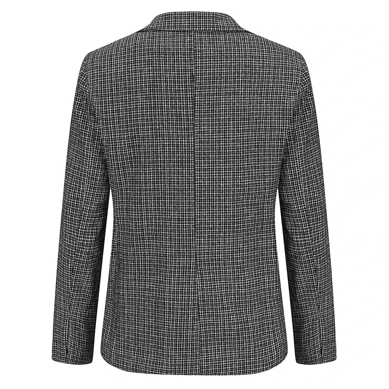 Men s Classic Plaid Print Fit Blazer Jacket with Notched Lapel and Two Button Closure for Fall Fashion Comfort