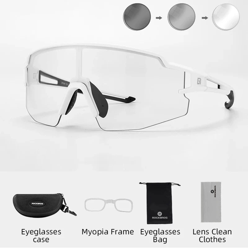 Photochromic Polarized Lens Bike Glasses UV400 Protection Eyewear Sunglasses MTB Road Bicycle Goggles