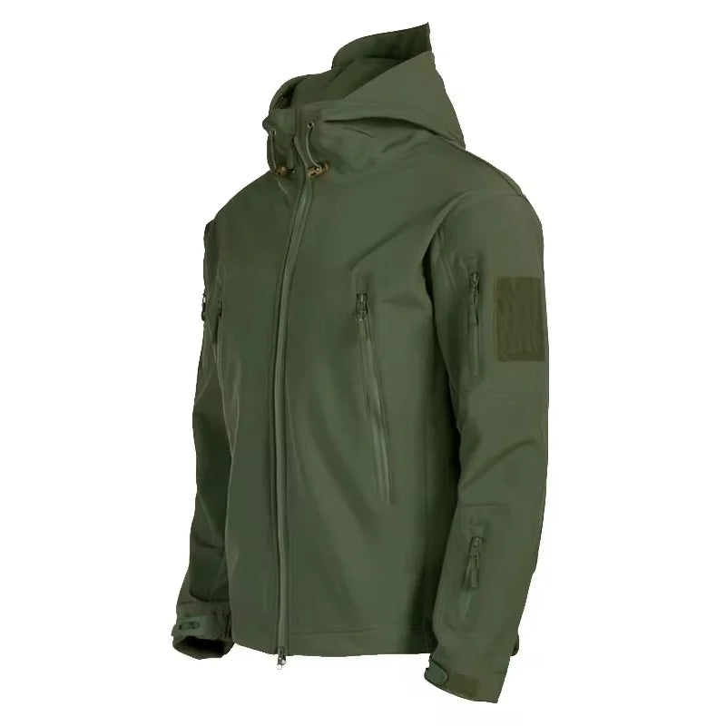 Military Shark Skin Soft Shell Jacket Mens Tactical Windproof Waterproof Army Hooded