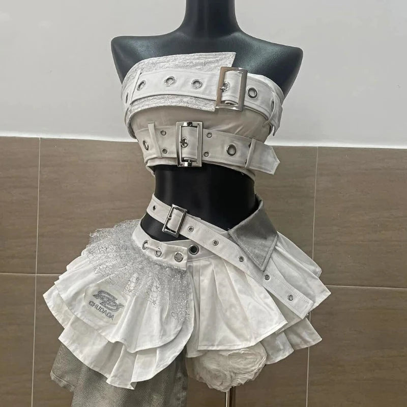 Elegant Y2K Woman 2 Piece Sets Punk Gothic Strapless Crop Tops +High Waist Ruffle Skirt White Sets / XS Brown Sets / M White Sets / S White Sets / XS-Brown Sets / M-White Sets / S-Brown Sets / L-Brown Sets / XS-Brown Sets / S-Red Sets / S-Red Sets / M-Brown Sets / XL-Red Sets / XS-Red Sets / L-Red Sets / XL-Black Sets / XS-White Sets / XL-Black Sets / S-Black Sets / M-White Sets / M-Black Sets / L-White Sets / L-Black Sets / XL-