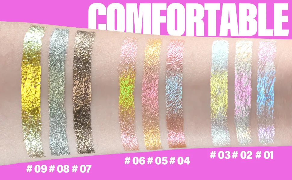 3 Pcs Duochrome Eyeshadow Liquid Set High Pigment Waterproof