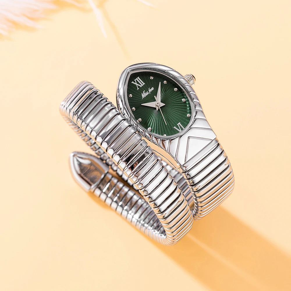 Women's Watches New Quartz Snake Shape Simple Ladies Watch Fashion Unique Strap Waterproof