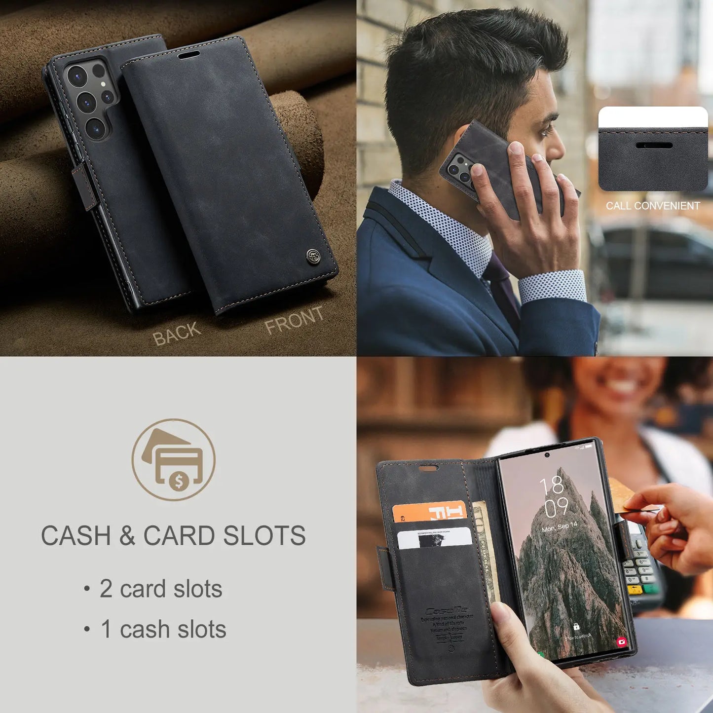 Flip Wallet Case for Samsung Galaxy S24 Ultra S24 Plus S24, Leather Magnetic Folio Cover with Card Holder Shockproof For Galaxy S24 Plus / Blue / United States For Galaxy S24 Plus / Black / United States