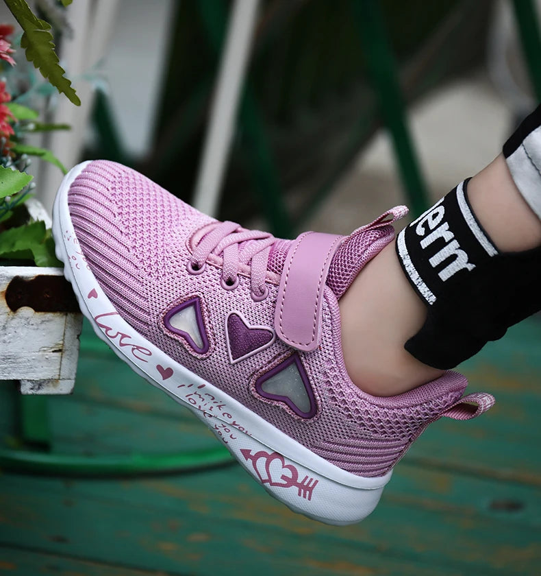 Girls Casual Light Mesh Sneakers Kids Summer Cute Sport Cartoon Female Footwear