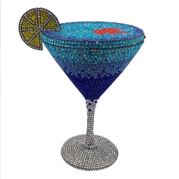 Jewels Martini purse Diamond Evening Purses Crystals Bridal Handbag Dinner Purses Rhinestone Party Clutch Bags