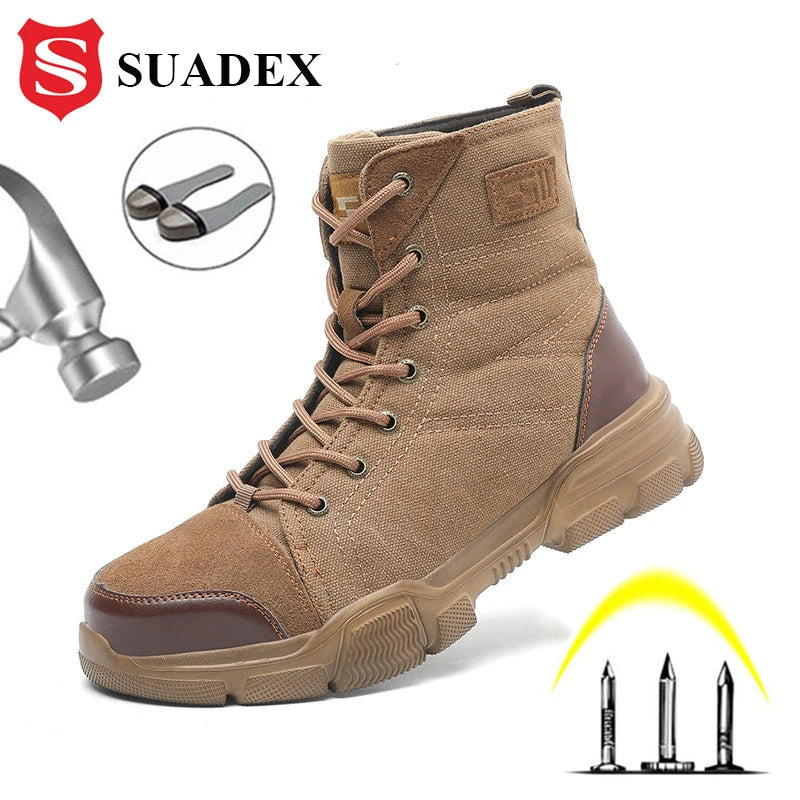 Steel Toe Boots for Men Work Boots Indestructible Work Safety 611 Khaki / 40 / United States 611 Khaki / 41 / United States