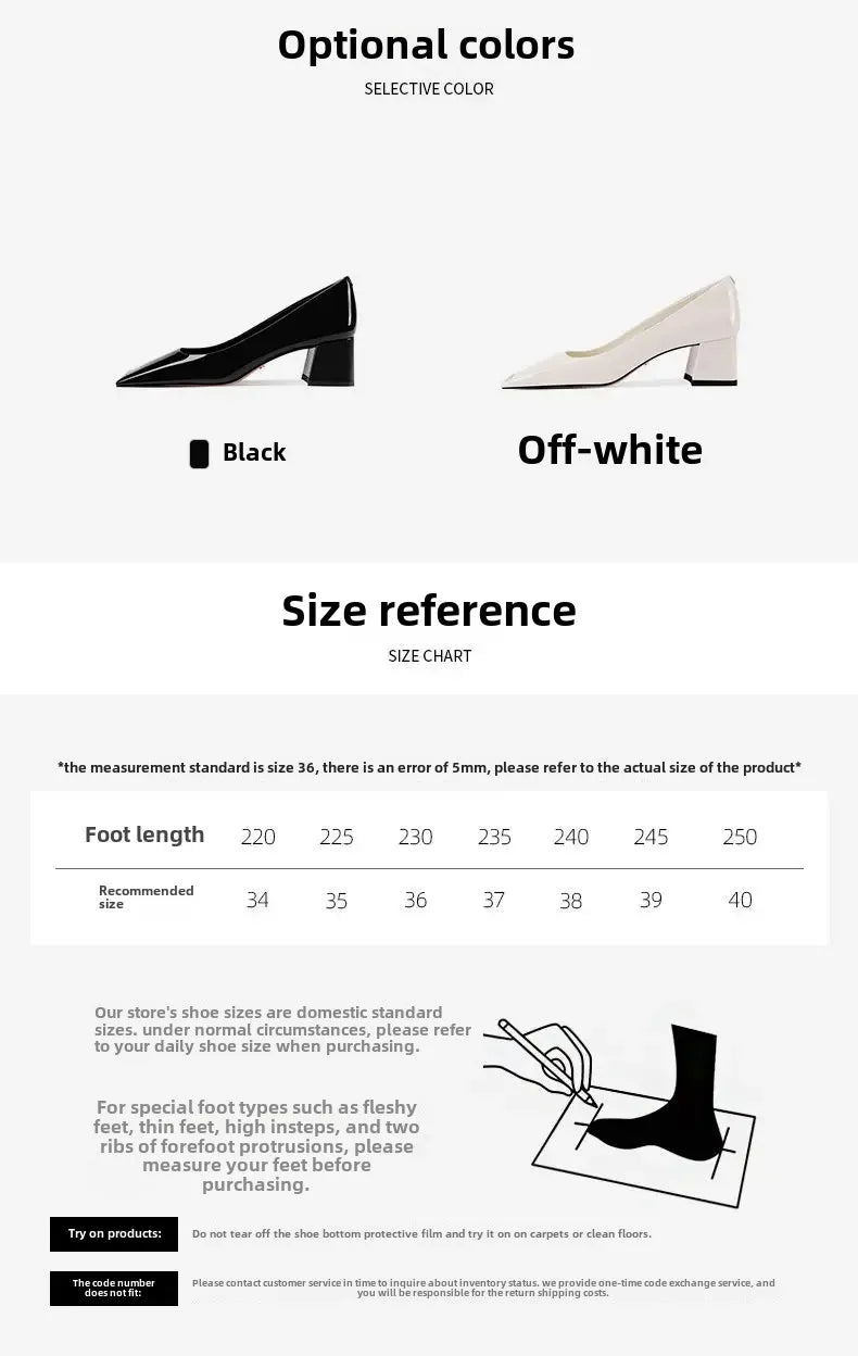 Ladies pumps chunky heels leather square head shallow mouth comfortable