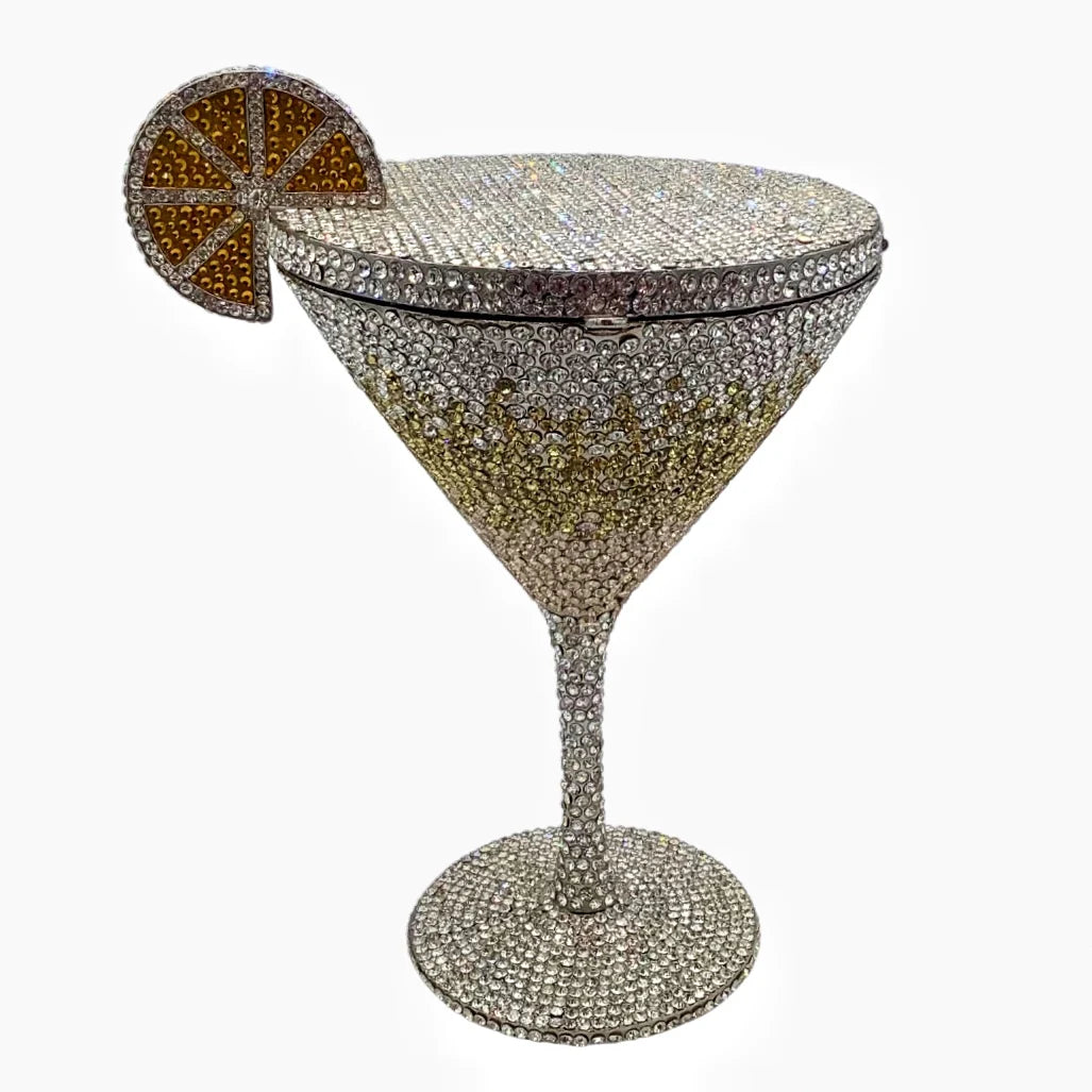 Jewels Martini purse Diamond Evening Purses Crystals Bridal Handbag Dinner Purses Rhinestone Party Clutch Bags