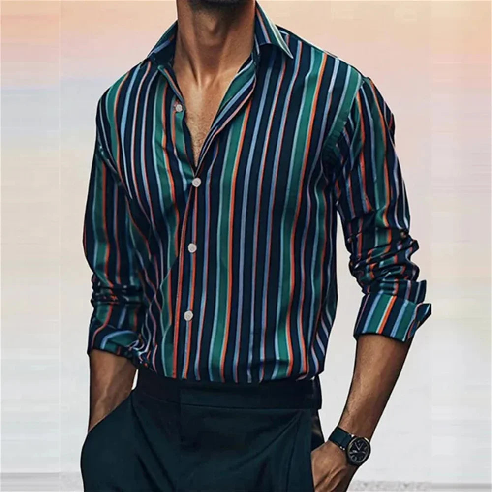 Men's casual striped plaid lines are soft and comfortable