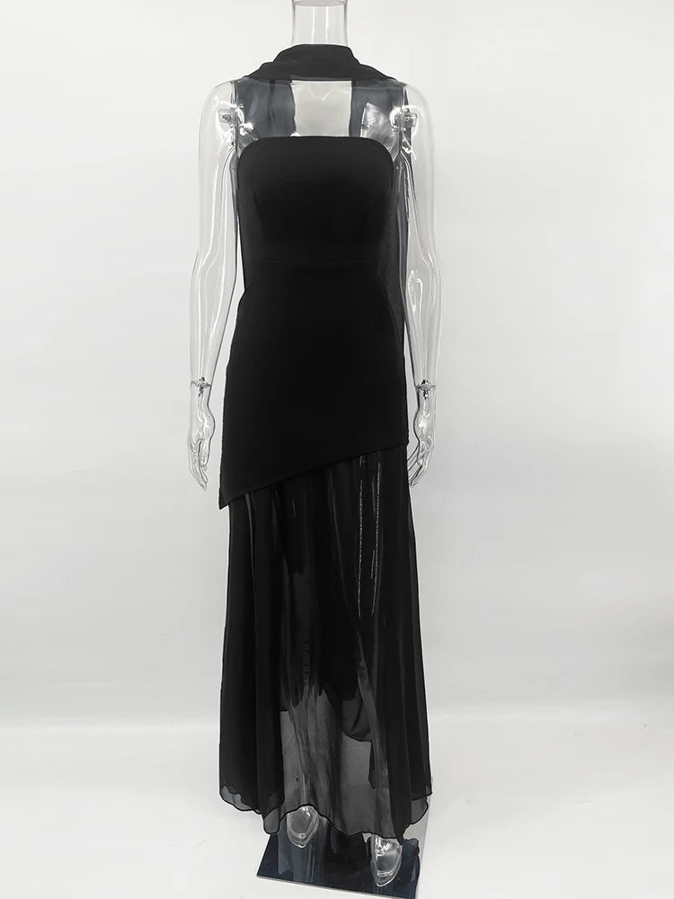 Strapless Dress With Ribbon Female Elegant Sleeveless Mesh Beach Vacation Long Dress Red / S Red / M Red / L Red / S-Red / M-Red / L-Blue / L-Yellow / S-Yellow / M-Yellow / L-Blue / S-Blue / M-Coffee / L-Coffee / M-Coffee / S-Wine Red / L-Wine Red / M-Wine Red / S-Black / L-Black / M-Black / S-White / L-White / M-White / S-