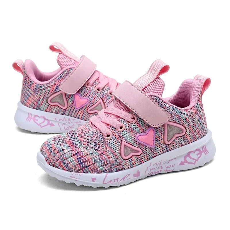 Girls Casual Light Mesh Sneakers Kids Summer Cute Sport Cartoon Female Footwear