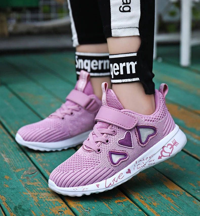 Girls Casual Light Mesh Sneakers Kids Summer Cute Sport Cartoon Female Footwear