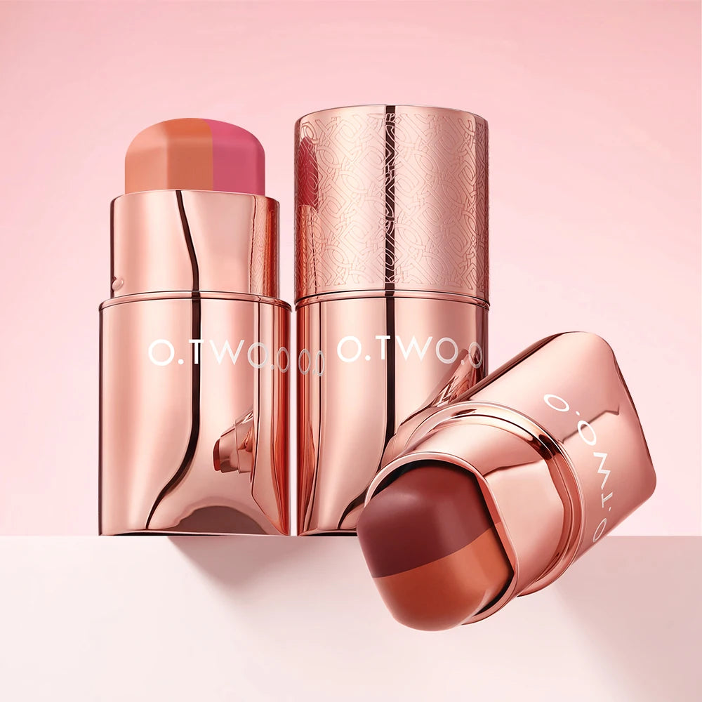 Blush Stick Lipstick 3-in-1 Eyes Cheek Lip Tint Smooth Cream Multi-use Stick Blush Lipstick Makeup