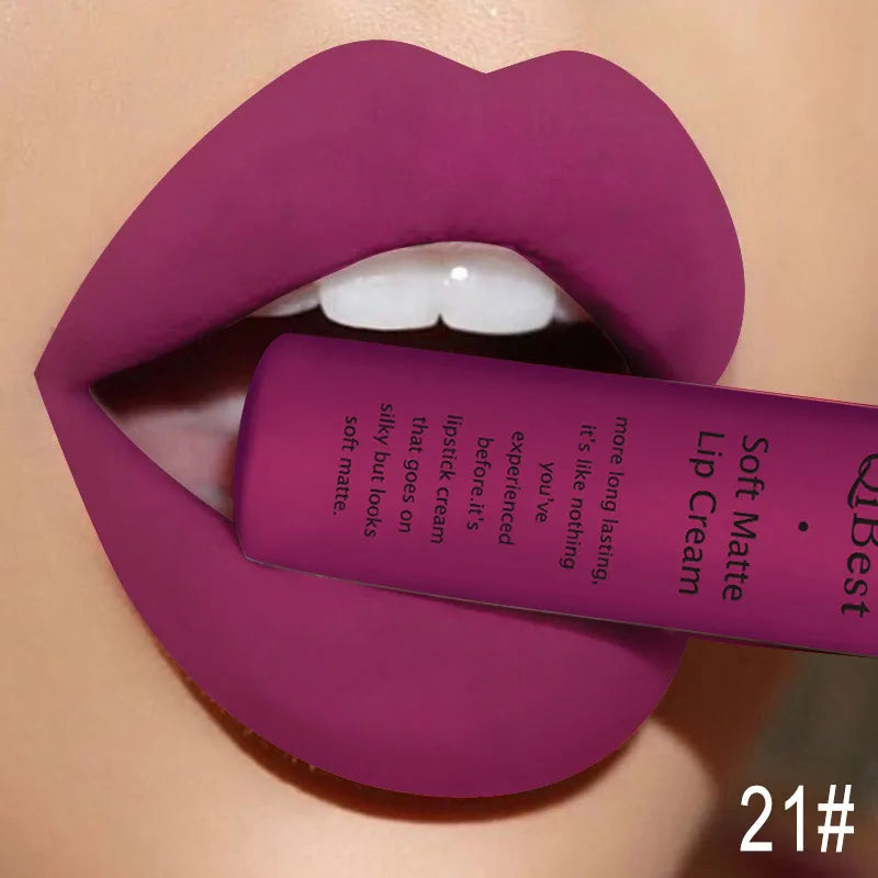Hot Velvet Matte Nude Lip Gloss Sexy Long Lasting Non-stick Cup Nude Red Liquid Lipstick Waterproof 1 3