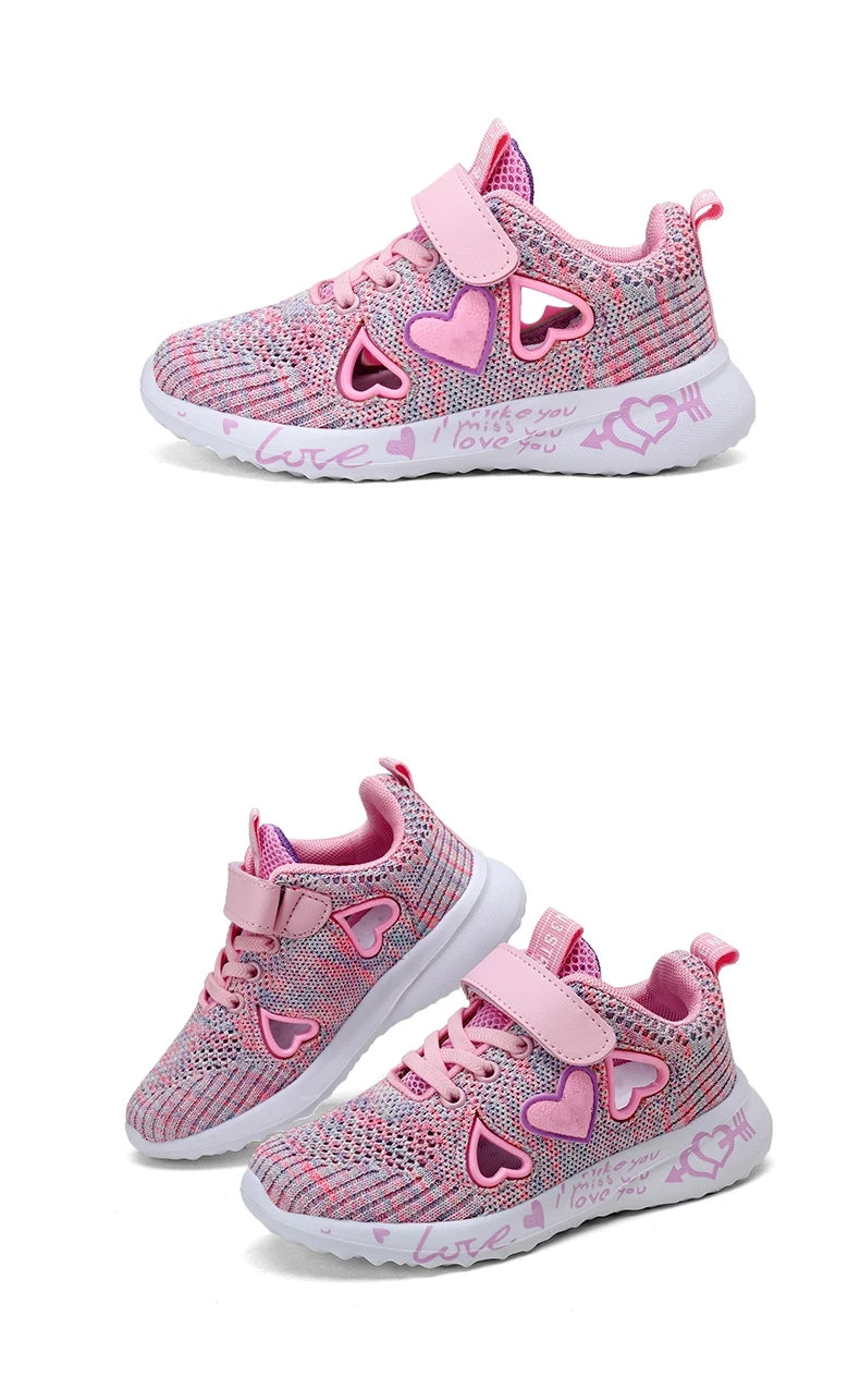 Girls Casual Light Mesh Sneakers Kids Summer Cute Sport Cartoon Female Footwear
