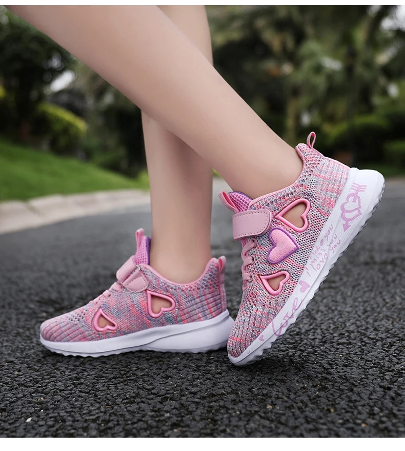 Girls Casual Light Mesh Sneakers Kids Summer Cute Sport Cartoon Female Footwear